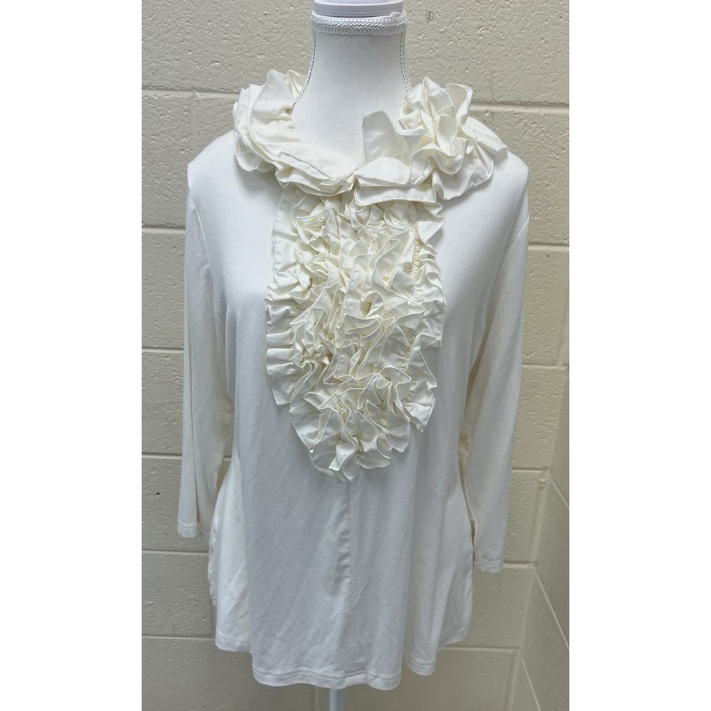 Stera Large Cream‎ Ruffle Soft NWT - Picture 4 of 13